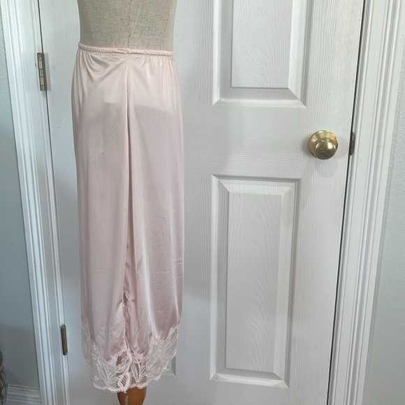 Vintage wonder Maid non-cling light pink lace slits half slip skirt women size S - Picture 7 of 11